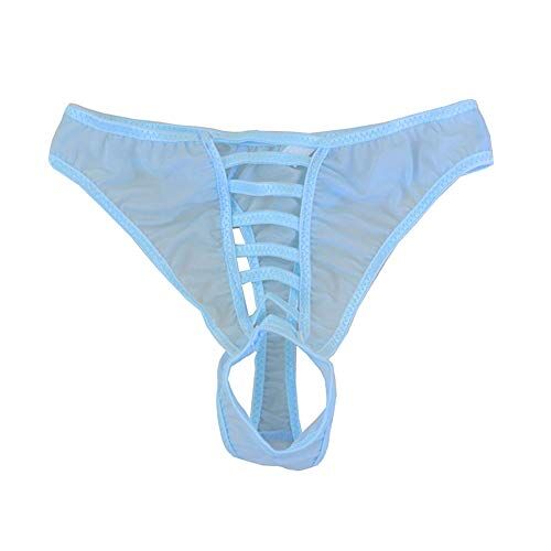 Es Uomo Sexy Tanga Intimo O-ring Sissy Briefs Slip Trasparente Underwear