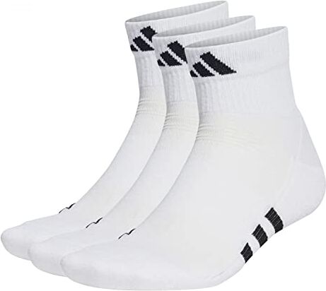 Adidas Unisex Adulto Performance Cushioned Mid-Cut 3 Pairs Calze, White/White/White, 46-48 EU