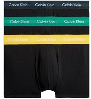 Calvin Klein Low Rise Trunk 3pk , Boxer a vita bassa Uomo, Multicolore (B-chrcl Hthr, Mrngsd Yw, Flg Grn Wb), M