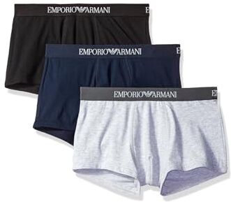 Emporio Armani 3-Pack Boxer Pure Cotton, Boxer, Uomo, Grigio (Marine/Melgrey/Black), L