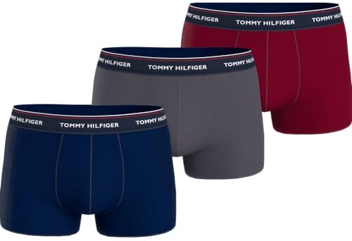 Tommy Hilfiger Pantaloncino Boxer Uomo Confezione da 3 Intimo, Multicolore (Ds Sky/Dark Ash/Rouge), S