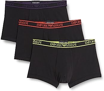 Emporio Armani Men's 3-Pack Core Logoband Boxer, Black/Black/Black, S (Pacco da 3) Uomini