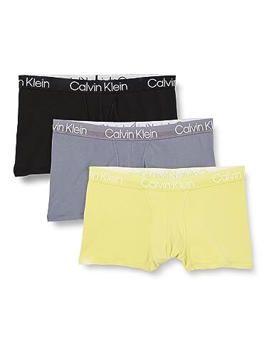 Calvin Klein Boxer Uomo Confezione da 3 Cotone Elasticizzato, Multicolore (Asphalt Grey/Black/Celery Sprig), M