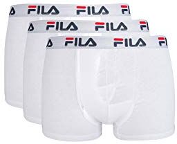 Fila FU5016/3 Uomini Boxers, XL, Bianco, 3 Pezzi