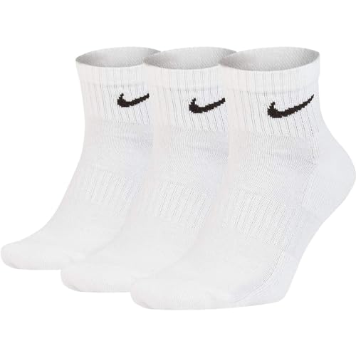 Nike Everyday Cushioned Calzini, Bianco (White/Black), L Uomo