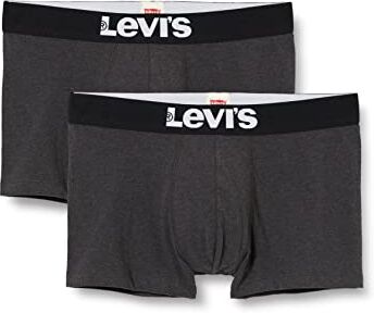 Levis Men Solid Basic Trunk 2P Boxer Aderenti, Grigio (Grey), M (Pacco da 2) Uomo