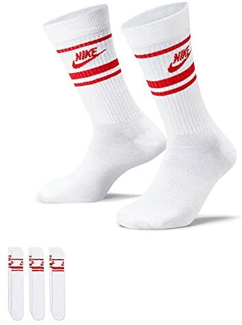 Nike Nsw Everyday Essential Cr Calzini White/University Red/Universit M