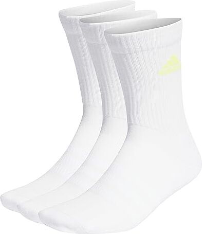 Adidas Cushioned Crew Socks 3 Pairs, Calze Medie Unisex Adulto, White/Lucid Cyan/Lucid Lemon/Lucid Pink, M (Pacco da 3)