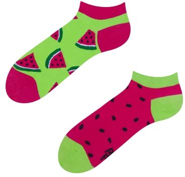 Dedoles Buonumore Calzini alla Caviglia Donna e Uomo Calze Corti Cotone Taglio Basso (35-38, Watermelon Ankle)