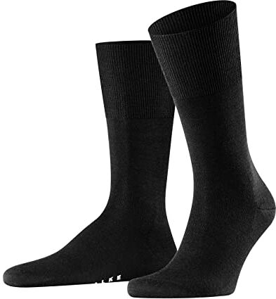 Falke Airport M SO lana cotone tinta unita 1 paio, Calzini Uomo, Nero (Black 3000), 41-42