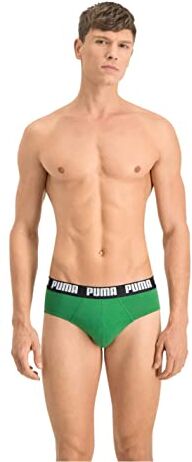 Puma Brief Slip Bikini, Verde (Green), S (Pacco da 2) Uomo