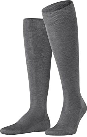 Falke Tiago M KH cotone filo di Scozia al ginocchio tinta unita 1 paio, Calzini lunghi Uomo, Grigio (Steel Melange 3165) nuovo ecologico, 39-40