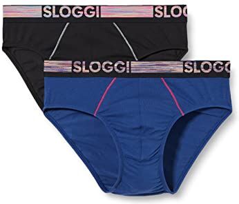 Sloggi men GO ABC Natural H Midi C2P, Slip, Uomo, Multicolore (Blue Dark Combination), L