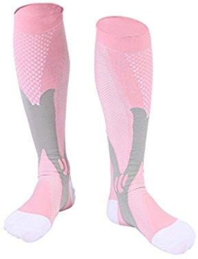 yzdha Calze Elastiche A Compressione Da Ciclismo Per Sport All'Aria Aperta S/M Rosa * 3 Coppie