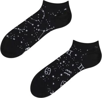 Dedoles Calzini Unisex Donna Uomo & Bambini Calze Cotone con tanti Design divertenti sinistra destra diversi, colore: Nero, disegno: Segni dello Zodiaco (alla caviglia), taglia: 43-46