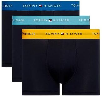 Tommy Hilfiger Pantaloncino Boxer Uomo Confezione da 3 Intimo, Multicolore (Amber Glow/Marine Blue/Lakeside), S