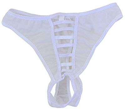 Es Uomo Sexy Tanga Intimo O-ring Sissy Briefs Slip Trasparente Underwear