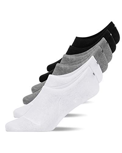 Snocks Calze Uomo Corte Fantasmini Donna Taglia 43-46 Colore Mix (Nero/Grigio Chiaro/Bianco) Calzini per Donna Uomo Calze Uomo Sneaker Unisex Calze Uomo Donna Corti in Cotone Organico Traspiranti