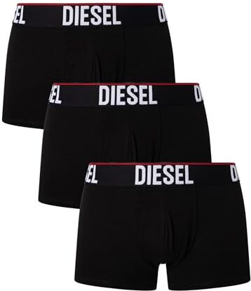 Diesel Umbx-damienthreepack, Boxer Uomo, Nero (E4101-0amah), XXL (Pacco da 3)