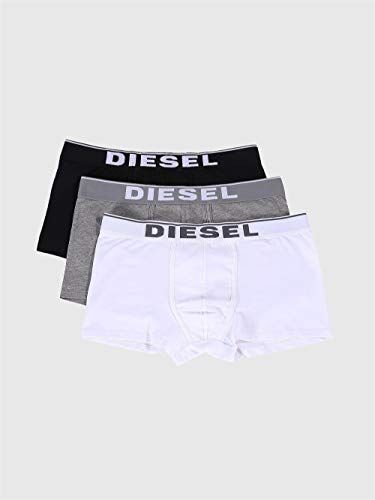 Diesel Umbx-damienthreepack, Boxer Uomo, Multicolore (Dark Grey Melange/Black/Bright White E3843-0jkkb), L (Pacco da 3)