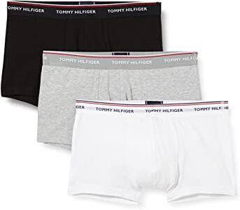 Tommy Hilfiger Pantaloncino Boxer Vita Bassa Uomo Confezione da 3 Cotone, Multicolore (Black/Grey Heather/White), XXL