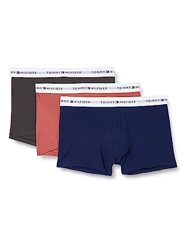 Tommy Hilfiger 3p Trunk, Uomo Boxer, Multicolore (Blue Ink/Dark Ash/Dockside Red), XXL