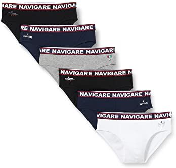 Navigare 324 Slip, Multicolore (Bianco/ Nero/Antracite/ Navi), XX-Large (Taglia produttore:7), Pacco da 6, Uomo