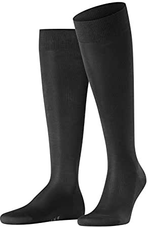 Falke Tiago M KH cotone filo di Scozia al ginocchio tinta unita 1 paio, Calzini lunghi Uomo, Nero (Black 3000) nuovo ecologico, 39-40