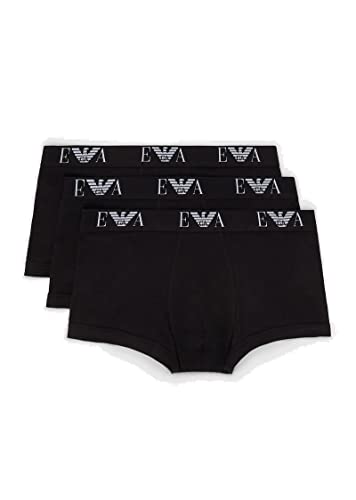Emporio Armani Underwear 3-Pack Boxer Essential Monogram, Boxer, Uomo, Nero, S
