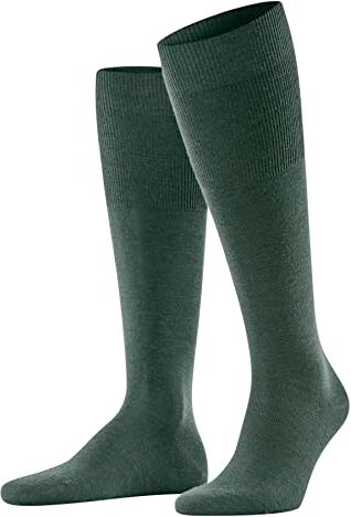 Falke Airport M KH lana cotone al ginocchio tinta unita 1 paio, Calzini lunghi Uomo, Verde (Hunter Green 7441), 45-46