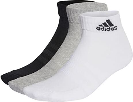 Adidas Cushioned Sportswear 3 Pairs Calzini, Medium Grey Heather/White/Black, XL