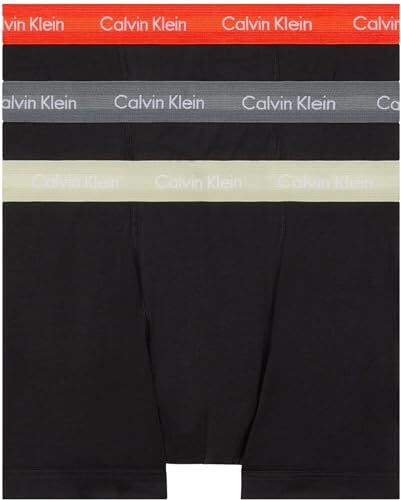 Calvin Klein Trunk 3pk  Boxer, Nero (B- Cher Ks, Eiffle Twr, Moss Gr Wbs), M Uomo