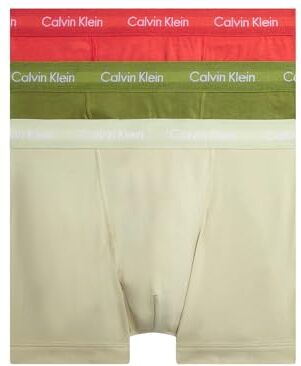 Calvin Klein Trunk 3pk  Boxer, Multicolore (Eucalyptus, Mca Orge, Olv Branch), M Uomo