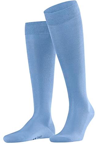 Falke Tiago M KH cotone filo di Scozia al ginocchio tinta unita 1 paio, Calzini lunghi Uomo, Blu (Cornflower Blue 6554) ecologico, 45-46