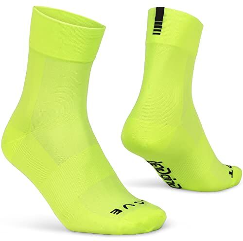 GripGrab Calze Estive Leggere Sportive Uomo Donna Bici Corsa Mtb, Calzini Da Ciclismo Unisex Adulto, Giallo Neon Lungo, M 41-44