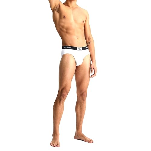 Calvin Klein Hip Brief 3Pk , Slip a vita bassa Uomo, Multicolore (Black White Grey Heather), XXL