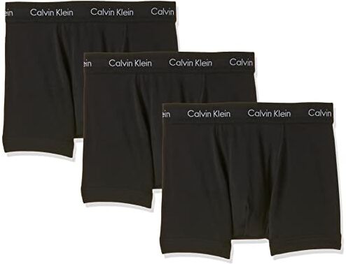 Calvin Klein Trunk 3pk  Boxer, Nero (Black W. Black Wb), S Uomo