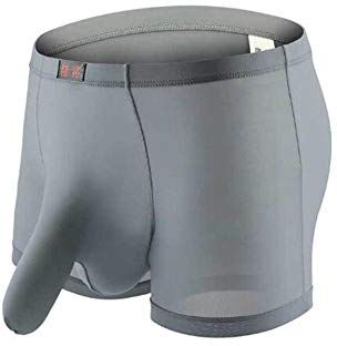 Onloo Mens elefante naso boxer slip ghiaccio seta traspirante tinta unita mutande