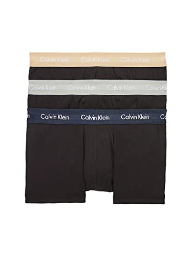 Calvin Klein Low Rise Trunk 3pk , Boxer a vita bassa Uomo, Nero (B-shoreline/ Clem/ Travertine Wb), M