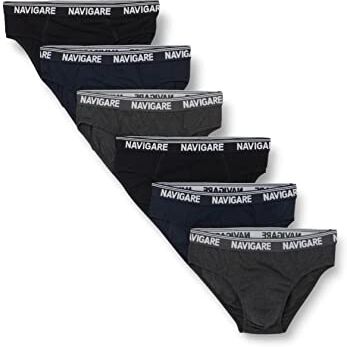 Navigare 574/e (Pacco Da 6), Slip Uomo, Multicolore (Grigio/ Nero/ Navi), S confezione da 6