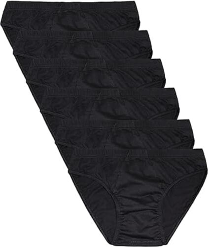 Generico Pacco da 6/12/24 Slip e Boxer LIABEL Uomo 100% Cotone/Cotone Mercerizzato Colori Foto (4, 6 Slip Nero)