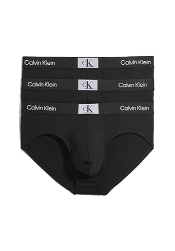 Calvin Klein Hip Brief 3Pk , Slip a vita bassa Uomo, Nero (Black Black Black), L