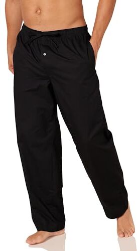 Amazon Essentials Pantaloni del Pigiama in Tessuto con Taglio Dritto Uomo, Nero, M