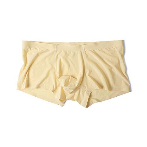 Onloo Boxer da uomo Ice Silk No Trace Low Rise U convesso, tinta unita, traspirante