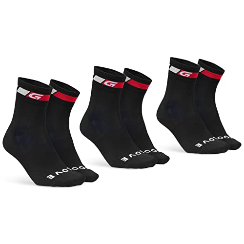 GripGrab Calze da Ciclismo Estive Sportivi Corti Confezione da 3 da Uomo Donna Bici da Strada MTB Bike Spinning Indoor, Nero, M (41-44)