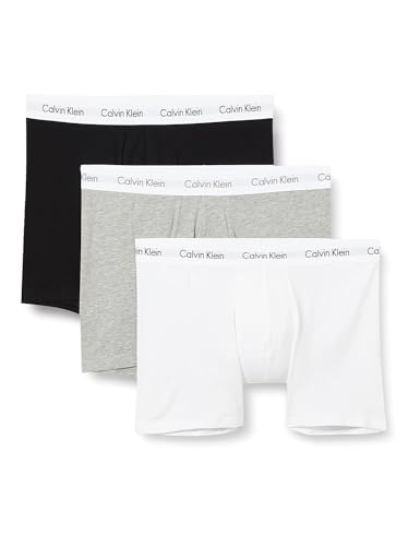 Calvin Klein Boxer Brief 3pk 000nb1770a, Boxer aderenti Uomo, Multicolore (Black / White / Grey Heather), S