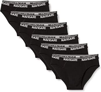 Navigare 574/E Slip, Nero, Medium (Taglia produttore:4), Pacco da 6, Uomo