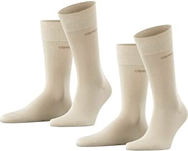 Falke ESPRIT Basic Uni 2-Pack M SO cotone tinta unita confezione di 2 paia, Calzini Uomo, Beige (Cream 4011), 39-42