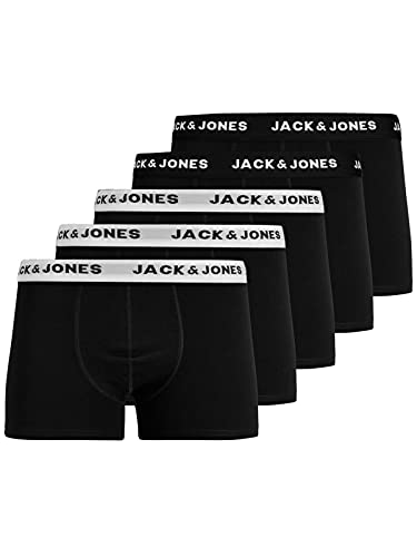 Jack & Jones JACHuey Boxer da Uomo, Confezione da 5 Nero (Nero/Dettaglio: Bianco e Nero) M