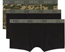 Diesel Umbx-damienthreepack, Boxer Uomo, Multicolore (E4869-0wcas), XXL (Pacco da 3)